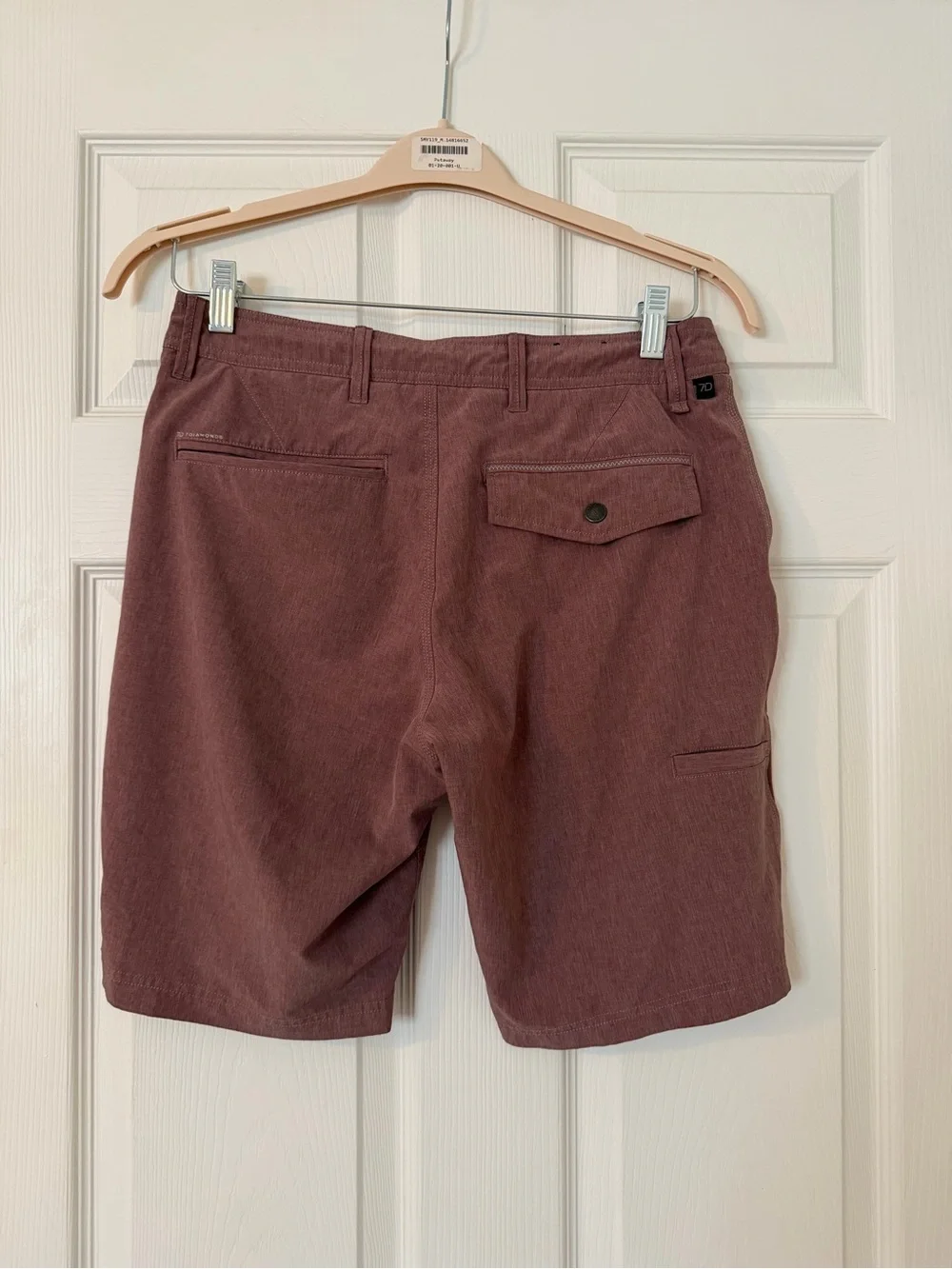 7 Diamonds Men's Velocity Performance Hybrid Shorts 4-way Stretch Berry Size 29